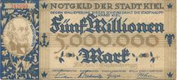 Kiel - Stadt - 1.9.1923 - 5 Millionen Mark