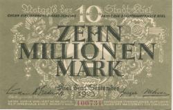 Kiel - Stadt - 1.9.1923 - 10 Millionen Mark