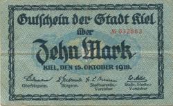 Kiel - Stadt - 15.10.1918 - 1.2.1919 - 10 Mark