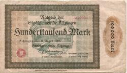 Kitzingen - Stadt - 9.8.1923 - 100000 Mark 