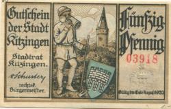 Kitzingen - Stadt - Ende August 1920 - 50 Pfennig