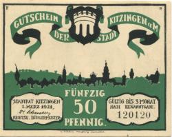 Kitzingen - Stadt - 1.3.1921 - 50 Pfennig 