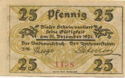 Klein-Nordende-Lieth - Gemeinde - - 31.12.1921 - 25 Pfennig 