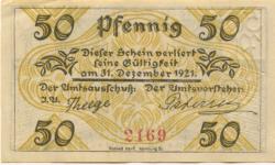 Klein-Nordende-Lieth - Gemeinde - - 31.12.1921 - 50 Pfennig 