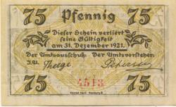 Klein-Nordende-Lieth - Gemeinde - - 31.12.1921 - 75 Pfennig 