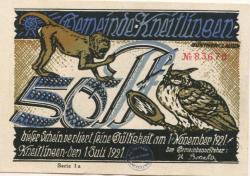 Kneitlingen - Gemeinde - 1.7.1921 - 1.11.1921 - 50 Pfennig 