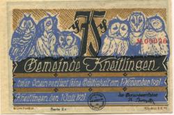 Kneitlingen - Gemeinde - 1.7.1921 - 1.11.1921 - 75 Pfennig 