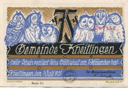 Kneitlingen - Gemeinde - 1.7.1921 - 1.11.1921 - 75 Pfennig 