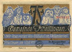 Kneitlingen - Gemeinde - 1.7.1921 - 1.11.1921 - 75 Pfennig 