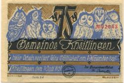 Kneitlingen - Gemeinde - 1.7.1921 - 1.11.1921 - 75 Pfennig 