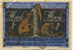 Kneitlingen - Gemeinde - 1.7.1921 - 1.11.1921 - 1 Mark 