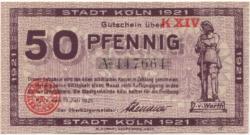 Köln - Stadt - 13.7.1921 - 50 Pfennig