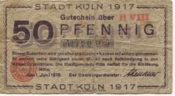Köln - Stadt - 1.6.1918 - 50 Pfennig