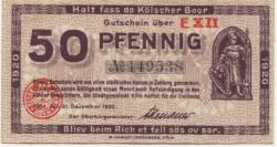 Köln - Stadt - 31.12.1920 - 50 Pfennig 