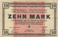 Königsbrück - Kriegsgefangenenlager Truppenübungsplatz - 1.10.1915 - 10 Mark