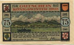 Königswinter - Verkehrsverein - 15.7.1921 - 75 Pfennig