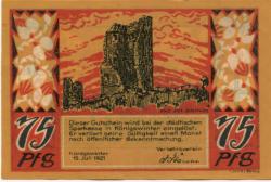 Königswinter - Verkehrsverein - 15.7.1921 - 75 Pfennig