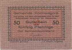 Koslowagora (heute: PL-Swierklaniec) - Gemeinde - -- - 50 Pfennig