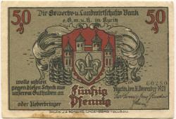 Kyritz - Gewerbe- und Landwirtschaftsbank eGmuH - 31.12.1921 - 50 Pfennig 
