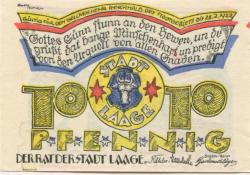 Laage - Stadt - - 28.2.1922 - 10 Pfennig 