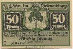 Lähn (heute: PL-Wlen) - Städtische Sparkasse - -- - 50 Pfennig 