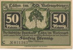 Lähn (heute: PL-Wlen) - Städtische Sparkasse - -- - 50 Pfennig 
