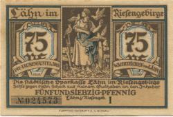 Lähn (heute: PL-Wlen) - Städtische Sparkasse - -- - 75 Pfennig 