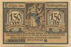Lähn (heute: PL-Wlen) - Städtische Sparkasse - -- - 1.50 Mark 