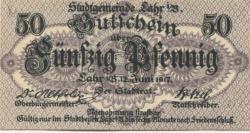 Lahr - Stadt - 12.6.1917 - 50 Pfennig 