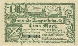 Lampertheim - Gemeinde - 1.11.1918 - 31.12.1919 - 1 Mark 
