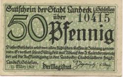 Landeck (heute: PL-Ladek Zdroj) - Stadt - 11.3.1921 - 50 Pfennig
