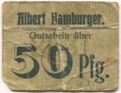 Landeshut (heute: PL-Kamienna Góra) - Hamburger, Albert, Mechanische Leinen-Weberei - -- - 50 Pfennig