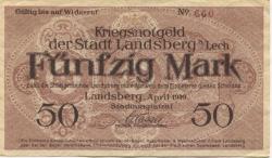 Landsberg - Stadt - April 1919 - 50 Mark