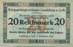 Landsberg - Kriegsgefangenenlager - 1.12.1916 - 20 Mark