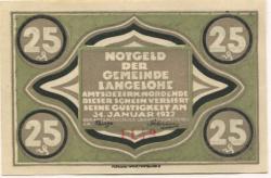 Langelohe (heute: Elmshorn) - Gemeinde - - 31.12.1922 - 25 Pfennig