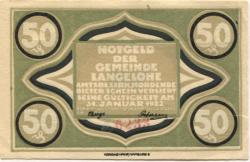 Langelohe (heute: Elmshorn) - Gemeinde - - 31.12.1922 - 50 Pfennig
