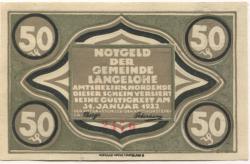 Langelohe (heute: Elmshorn) - Gemeinde - - 31.12.1922 - 50 Pfennig