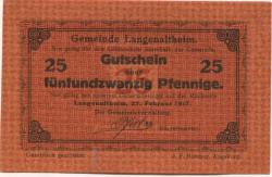 Langenaltheim - Gemeinde - 27.2.1917 - 25 Pfennig