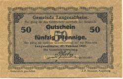 Langenaltheim - Gemeinde - 27.2.1917 - 50 Pfennig