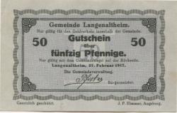 Langenaltheim - Gemeinde - 27.2.1917 - 50 Pfennig