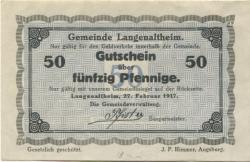 Langenaltheim - Gemeinde - 27.2.1917 - 50 Pfennig