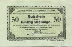 Langenaltheim - Gemeinde - 27.2.1917 - 50 Pfennig
