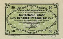 Langenaltheim - Gemeinde - 27.2.1917 - 50 Pfennig