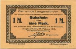 Langenaltheim - Gemeinde - 27.2.1917 - 1 Mark