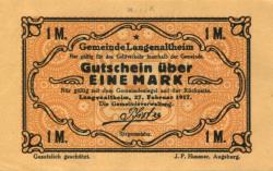 Langenaltheim - Gemeinde - 27.2.1917 - 1 Mark