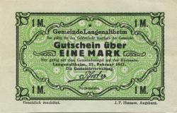 Langenaltheim - Gemeinde - 27.2.1917 - 1 Mark