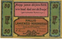 Langeneß-Nordmarsch - Gemeinde - 1.9.1921 - 50 Pfennig