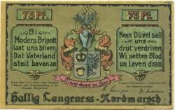 Langeneß-Nordmarsch - Gemeinde - 1.9.1921 - 75 Pfennig