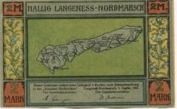 Langeneß-Nordmarsch - Gemeinde - 1.9.1921 - 2 Mark