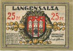 Langensalza (Bad) - Stadt - 1921 - 25 Pfennig